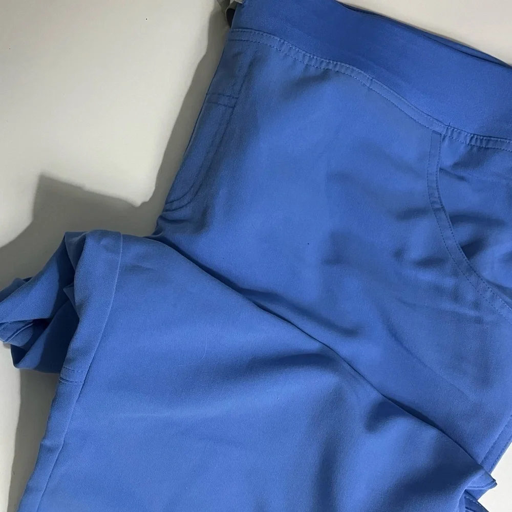 Figs • Medium Blue High Waisted Kade Scrub Pants